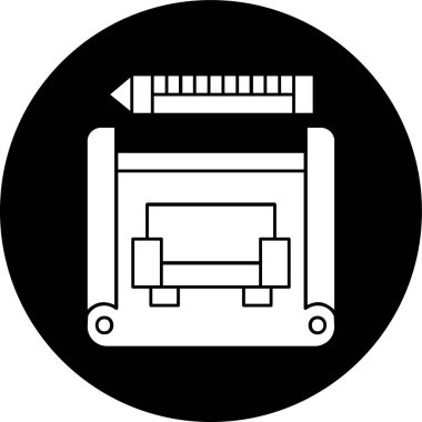 İç tasarım simgesi, vektör illüstrasyonu basit tasarım