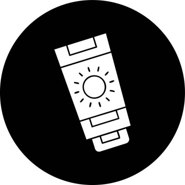 Sunsecreen Tüpü simgesi, vektör illüstrasyonu basit tasarım