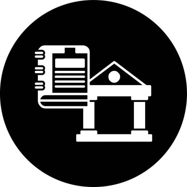 kitaplık simgesi, vektör illüstrasyonu basit tasarım