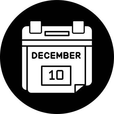 10 Aralık Tarih simgesi, vektör illüstrasyonu basit tasarım