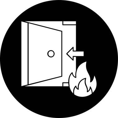 Çıkış simgesini ateşle, vektör illüstrasyonu basit tasarım