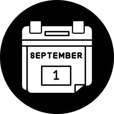 1 Eylül Tarih simgesi, vektör illüstrasyonu basit tasarım