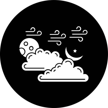 Ay simgesi, vektör illüstrasyonu basit tasarım