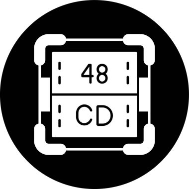 Kadmiyum simgesi, vektör illüstrasyonu basit tasarım