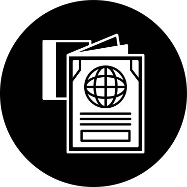 Pasaport simgesi, vektör illüstrasyonu basit tasarım