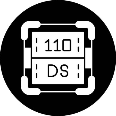 Darmstadtium simgesi, vektör illüstrasyonu basit tasarım