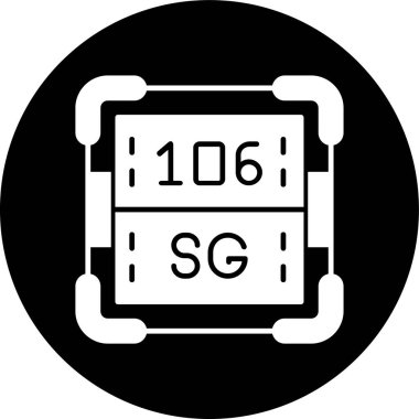 Seaborgium simgesi, vektör illüstrasyonu basit tasarım