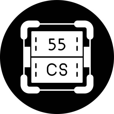 Sezyum simgesi, vektör illüstrasyonu basit tasarım