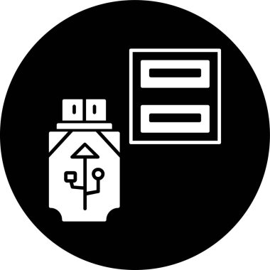 usb port simgesi, vektör illüstrasyonu basit tasarım