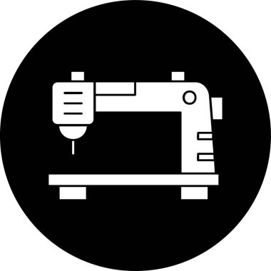 Dikiş makinesi simgesi, vektör illüstrasyonu basit tasarım