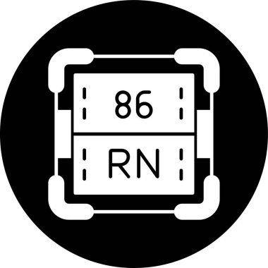 Radon simgesi, vektör illüstrasyonu basit tasarım