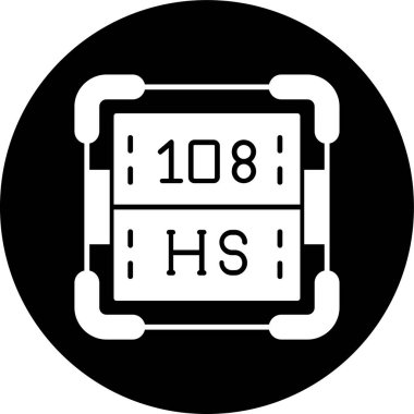 Hassium simgesi, vektör illüstrasyonu basit tasarım