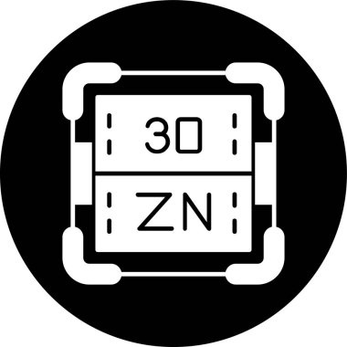 Çinko simgesi, vektör illüstrasyonu basit tasarım