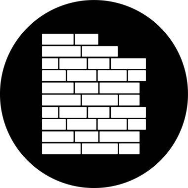 Brick Wall simgesi, vektör illüstrasyonu basit tasarım