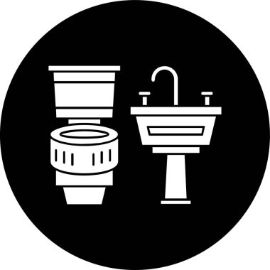 Banyo simgesi, vektör illüstrasyonu basit tasarım