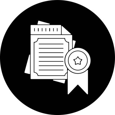 Sertifika simgesi, vektör illüstrasyonu basit tasarım