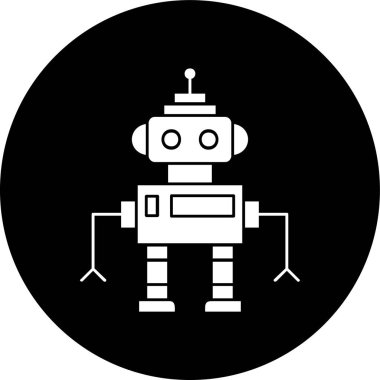Robot simgesi, vektör illüstrasyonu basit tasarım