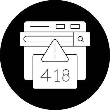 418 Hata simgesi, vektör illüstrasyonu basit tasarım