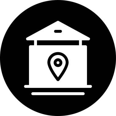 Ev konumu simgesi, vektör illüstrasyonu basit tasarım