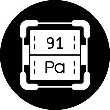Protaktinyum simgesi, vektör illüstrasyonu basit tasarım
