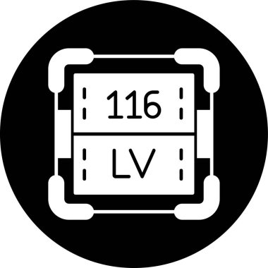 Livermorium simgesi, vektör illüstrasyonu basit tasarım