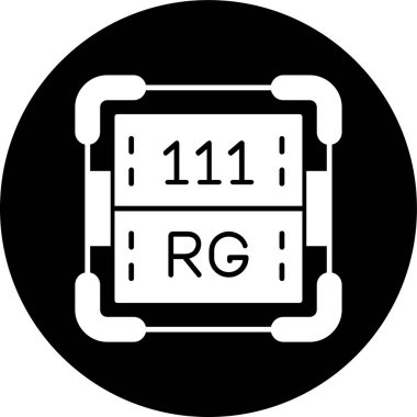 Roentgenium simgesi, vektör çizimi basit tasarım