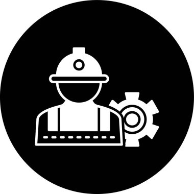 İnşaat mühendisi simgesi, vektör illüstrasyonu basit tasarım