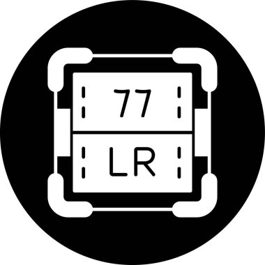 İridyum simgesi, vektör illüstrasyonu basit tasarım