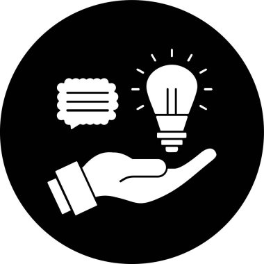 Fikir simgesi, vektör illüstrasyonu basit tasarım