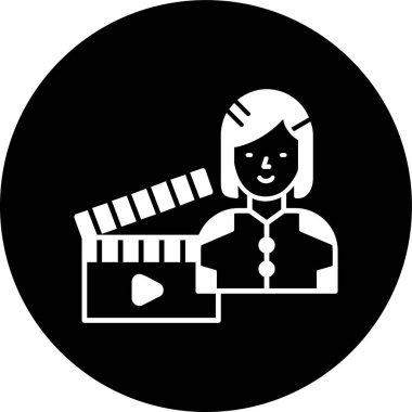 aktör simgesi, vektör illüstrasyonu basit tasarım