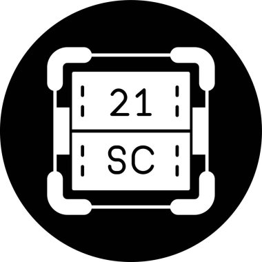 Scandium simgesi, vektör illüstrasyonu basit tasarım