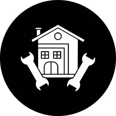 Ev Onarım simgesi, vektör illüstrasyonu basit tasarım