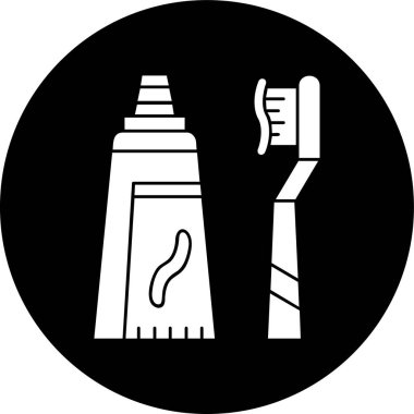 Diş macunu simgesi, vektör illüstrasyonu basit tasarım