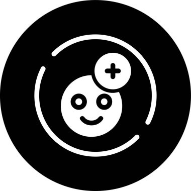 Gülümse + simgesi, vektör illüstrasyonu basit tasarım