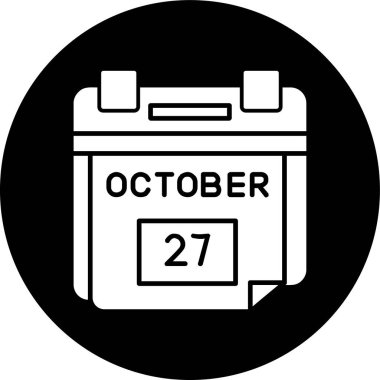 27 Ekim Tarih simgesi, vektör illüstrasyonu basit tasarım