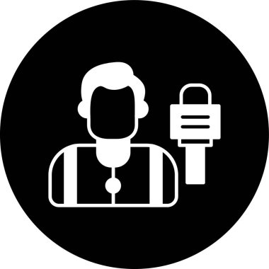 Gazeteci simgesi, vektör illüstrasyonu basit tasarım