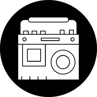 Radyo Cassette simgesi, vektör illüstrasyonu basit tasarım
