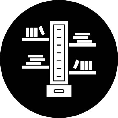 kitaplık simgesi, vektör illüstrasyonu basit tasarım