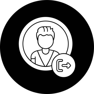 Kullanıcı Çıkış simgesi, vektör illüstrasyonu basit tasarım