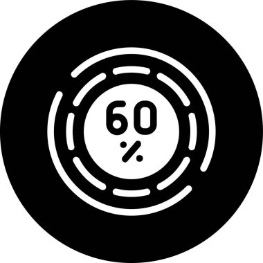 Yüzde 60 simgesi, vektör illüstrasyonu basit tasarım