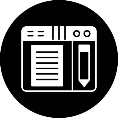 İçerik Yazma simgesi, vektör illüstrasyonu basit tasarım