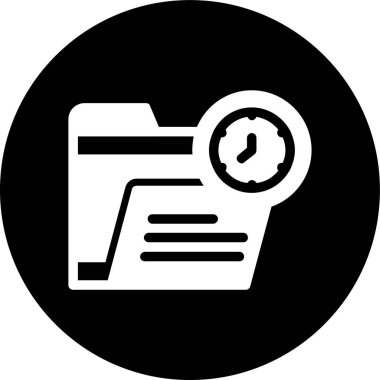 Dizin zaman simgesi, vektör illüstrasyonu basit tasarım