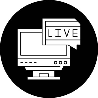 Canlı Sohbet simgesi, vektör illüstrasyonu basit tasarım