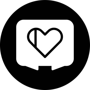 Yorum-kalp simgesi, vektör illüstrasyonu basit tasarım