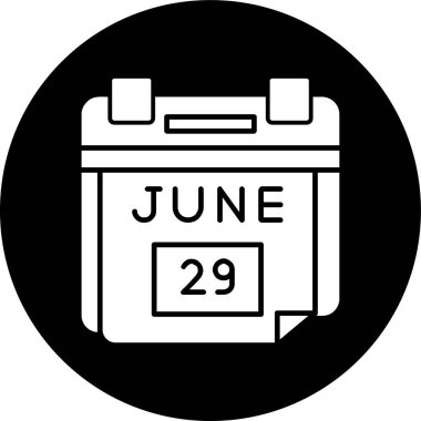 29 Haziran Tarih simgesi, vektör illüstrasyonu basit tasarım