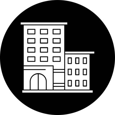 bina simgesi, vektör illüstrasyonu basit tasarım