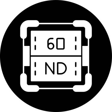 Neodymium simgesi, vektör illüstrasyonu basit tasarım