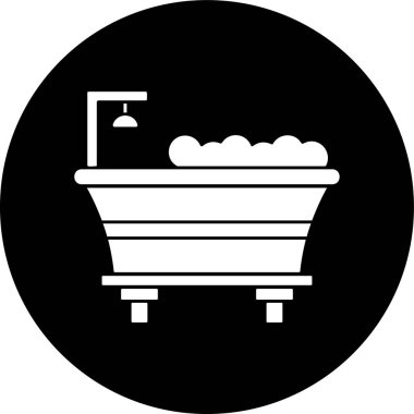 Küvet simgesi, vektör illüstrasyonu basit tasarım