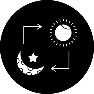 Gündüz ve Gece simgesi, vektör illüstrasyonu basit tasarım