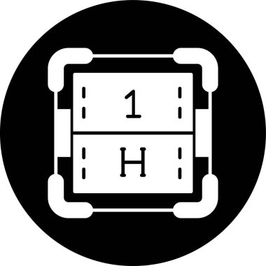 Hidrojen simgesi, vektör illüstrasyonu basit tasarım